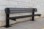 Commercial Single Pedestal Outdoor Park Bench – Thermoplastic Coated Expanded Metal - Outdoorsiness