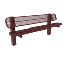 Commercial Single Pedestal Outdoor Park Bench – Thermoplastic Coated Expanded Metal - Outdoorsiness