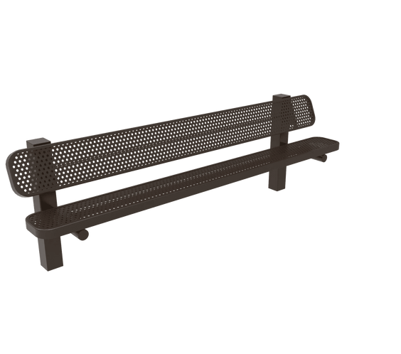 Commercial Single Pedestal Outdoor Park Bench – Thermoplastic Coated Expanded Metal - Outdoorsiness