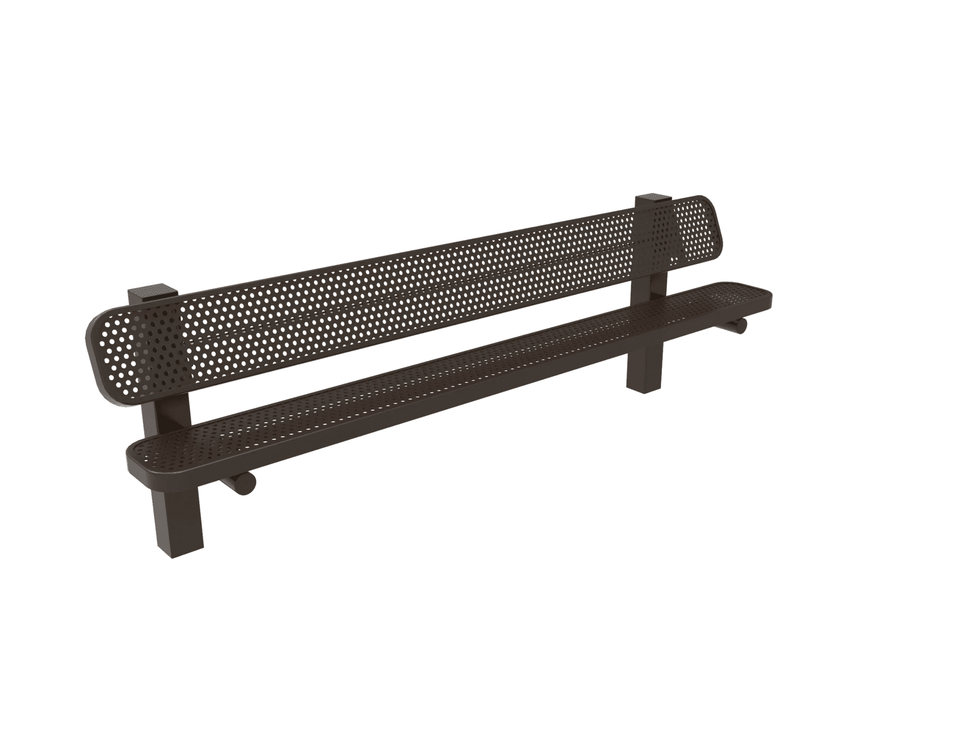 Commercial Single Pedestal Outdoor Park Bench – Thermoplastic Coated Expanded Metal - Outdoorsiness
