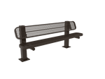 Commercial Single Pedestal Outdoor Park Bench – Thermoplastic Coated Expanded Metal - Outdoorsiness