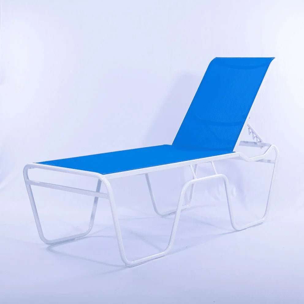 Commercial Sling Pool Chaise Lounge – 20in Senior Height - Outdoorsiness