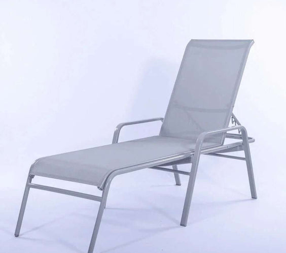 Commercial Sling Pool Chaise Lounge with Armrests – 16in - Outdoorsiness