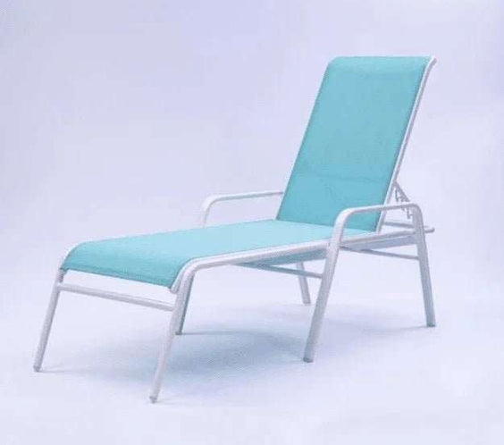 Commercial Sling Pool Chaise Lounge with Armrests – 16in - Outdoorsiness