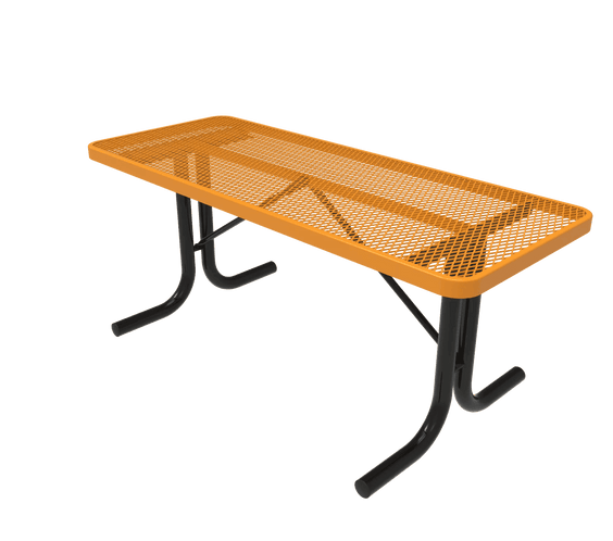 Commercial Thermoplastic Outdoor Rectangle Utility Table – Expanded Metal, Surface or In-Ground - Outdoorsiness