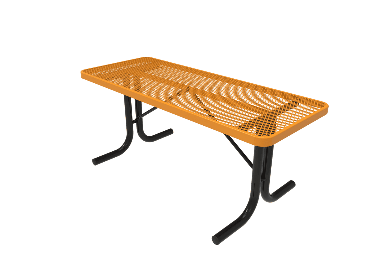 Commercial Thermoplastic Outdoor Rectangle Utility Table – Expanded Metal, Surface or In-Ground - Outdoorsiness