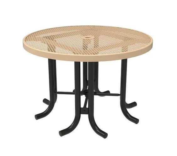 Commercial Thermoplastic Steel Round Outdoor Patio & Marketplace Table – Surface Mount - Outdoorsiness