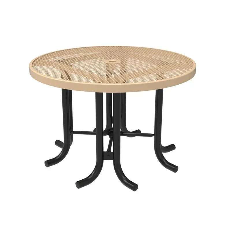 Commercial Thermoplastic Steel Round Outdoor Patio & Marketplace Table – Surface Mount - Outdoorsiness