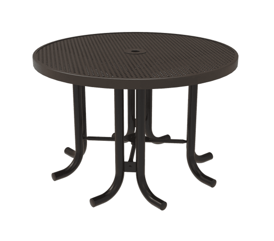 Commercial Thermoplastic Steel Round Outdoor Patio & Marketplace Table – Surface Mount - Outdoorsiness