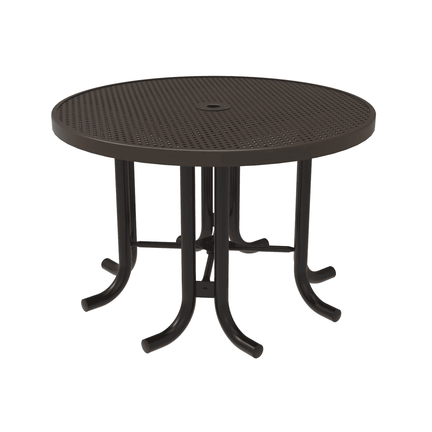 Commercial Thermoplastic Steel Round Outdoor Patio & Marketplace Table – Surface Mount - Outdoorsiness