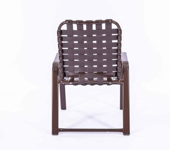 Cross Weave Vinyl Strap Commercial Pool Side Dining Arm Chair - Outdoorsiness