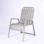 Cross Weave Vinyl Strap Commercial Pool Side Dining Arm Chair - Outdoorsiness
