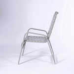 Cross Weave Vinyl Strap Commercial Pool Side Dining Arm Chair - Outdoorsiness
