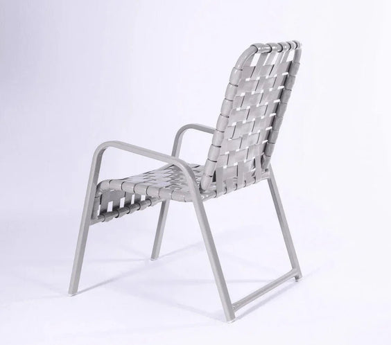 Cross Weave Vinyl Strap Commercial Pool Side Dining Arm Chair - Outdoorsiness