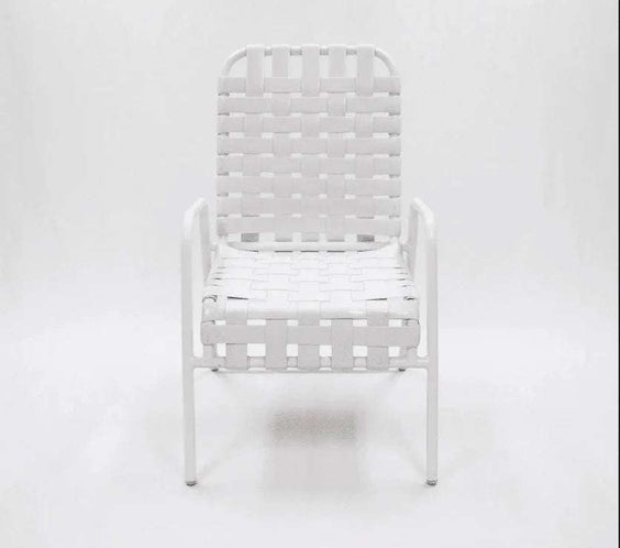 Cross Weave Vinyl Strap Commercial Pool Side Dining Chair - Outdoorsiness
