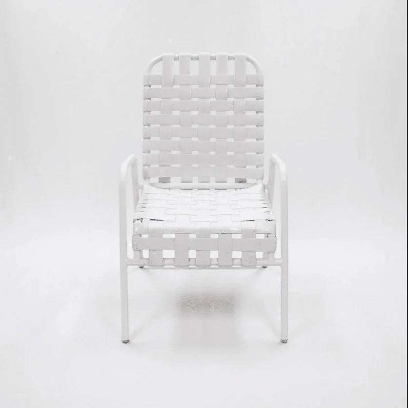 Cross Weave Vinyl Strap Commercial Pool Side Dining Chair - Outdoorsiness