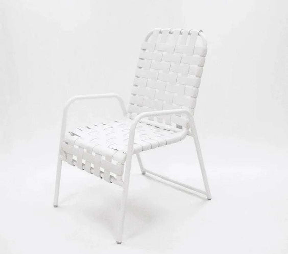 Cross Weave Vinyl Strap Commercial Pool Side Dining Chair - Outdoorsiness