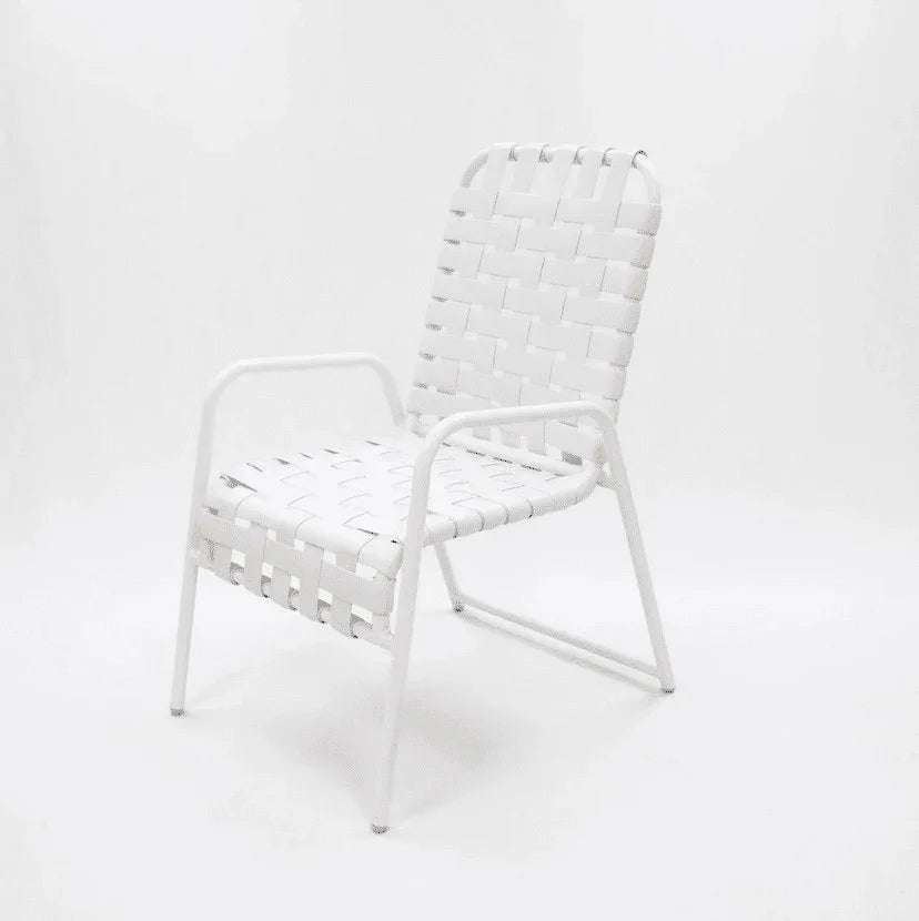 Cross Weave Vinyl Strap Commercial Pool Side Dining Chair - Outdoorsiness