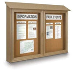 Double Door 52"x40" Cork Outdoor Message Board - Outdoorsiness