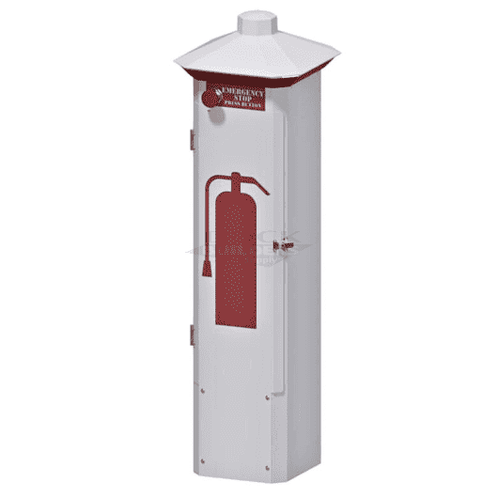 Eaton Firehouse Pedestal (Stainless Steel), 10 lb Extinguisher - Outdoorsiness