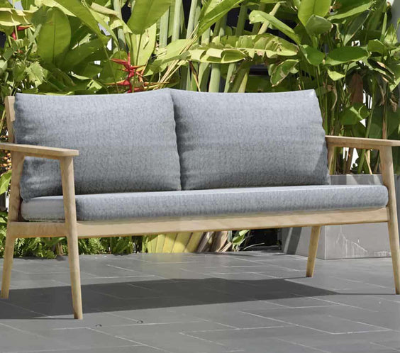 Flores 4 Piece Deep Seating Cushioned Conversation Set - Teak Patio Sofa Set - Outdoorsiness