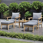 Flores 5 Piece Deep Seating Cushioned Seating Set - Teak Patio Sofa Set - Outdoorsiness