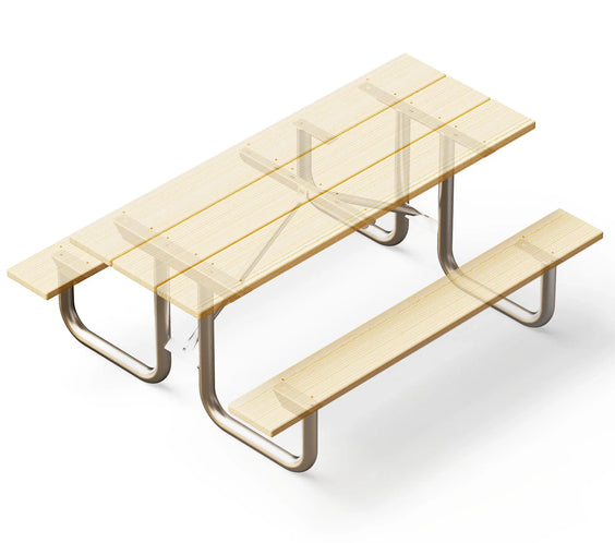 Heavy Duty Welded Galvanized Picnic Table Frame Kit – 2-3/8" OD, 11 Ga Steel, 6ft or 8ft