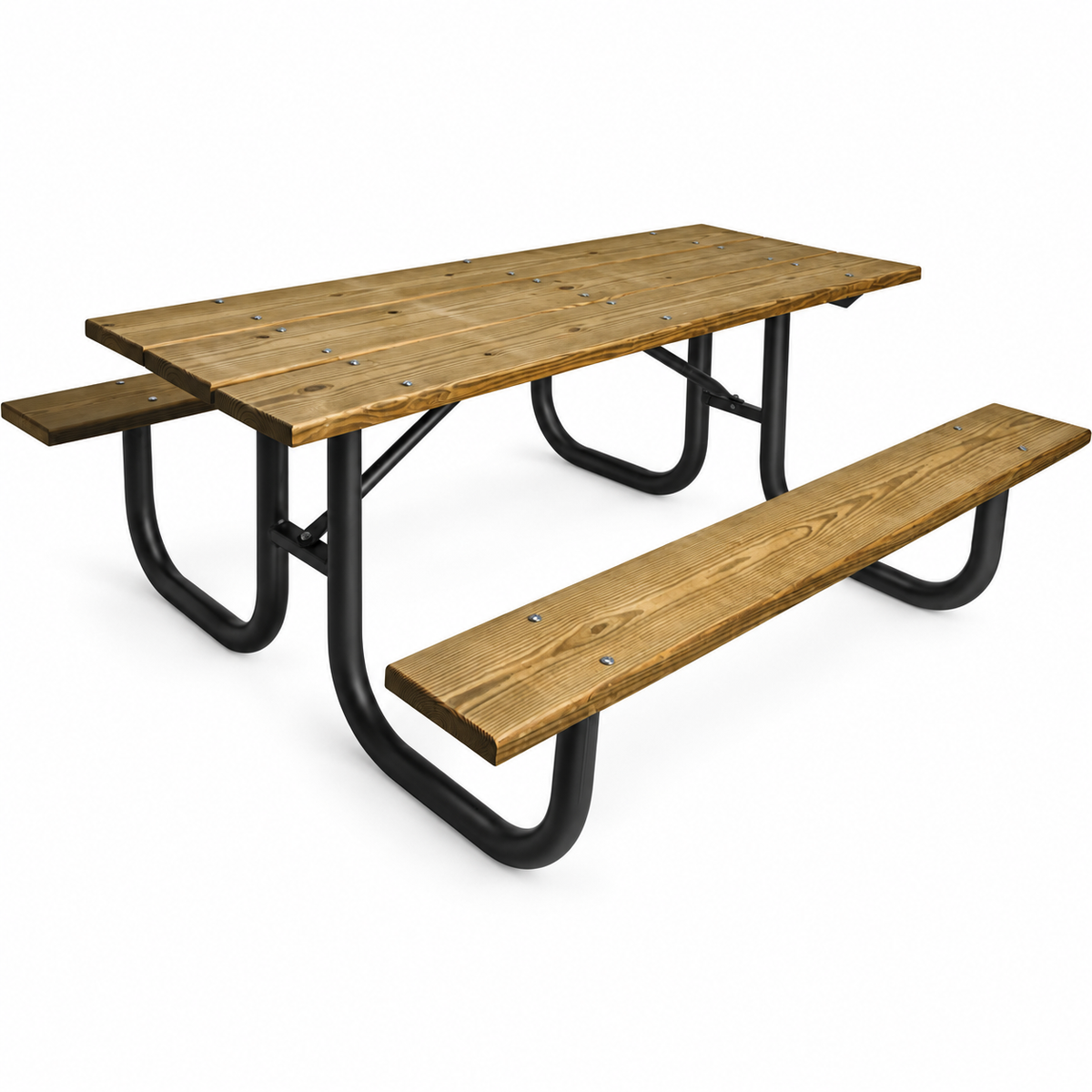 Heavy Duty Welded Black Powder-Coated Picnic Table Frame Kit – 2-3/8" OD, 11 Ga Steel, 6ft or 8ft