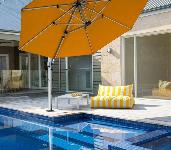 Frankford Aurora 11 Foot Octagon Cantilever Umbrella – Commercial Crank Lift - Outdoorsiness