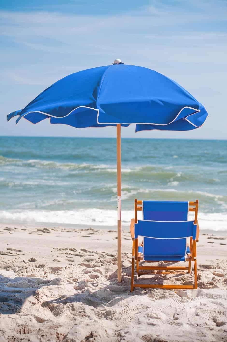 Frankford Avalon 6.5 Foot Hexagon Fiberglass Beach Umbrella – Manual Lift, Marine Grade Acrylic - Outdoorsiness
