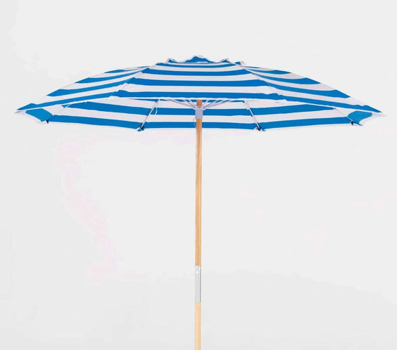 Frankford Avalon 7.5 Foot Octagon Fiberglass Beach Umbrella – Manual Lift, Marine Grade Acrylic - Outdoorsiness