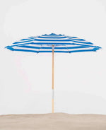 Frankford Avalon 7.5 Foot Octagon Fiberglass Beach Umbrella – Manual Lift, Marine Grade Acrylic - Outdoorsiness