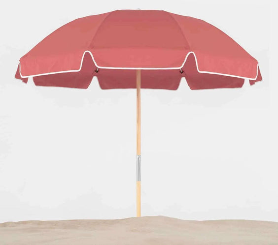 Frankford Avalon 7.5 Foot Octagon Fiberglass Beach Umbrella – Manual Lift, Marine Grade Acrylic - Outdoorsiness