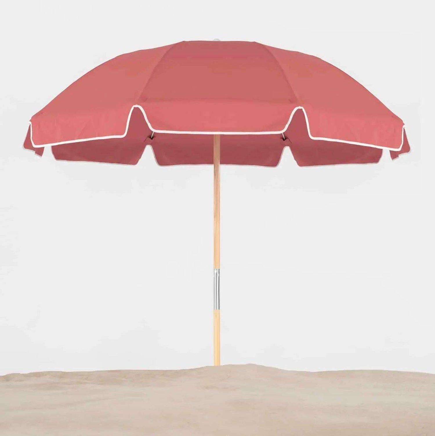 Frankford Avalon 7.5 Foot Octagon Fiberglass Beach Umbrella – Manual Lift, Marine Grade Acrylic - Outdoorsiness