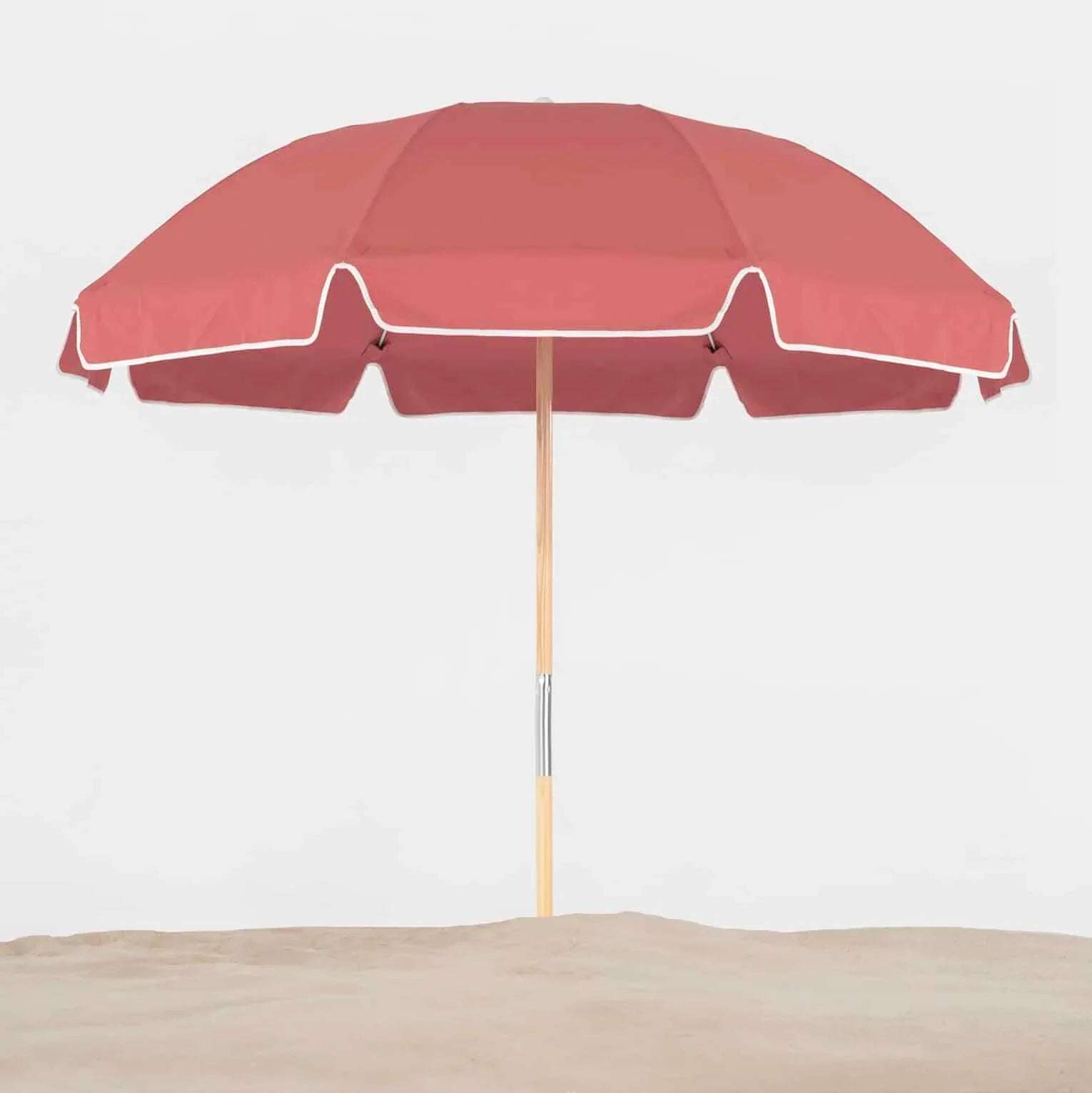 Frankford Avalon 7.5 Foot Octagon Fiberglass Beach Umbrella – Manual Lift, Marine Grade Acrylic - Outdoorsiness