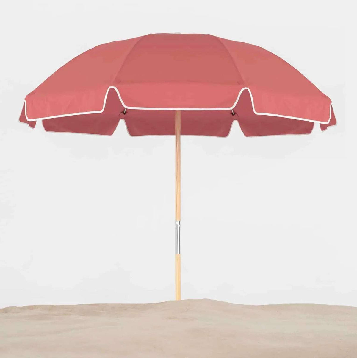 Frankford Avalon 7.5 Foot Octagon Fiberglass Beach Umbrella – Manual Lift, Marine Grade Acrylic - Outdoorsiness