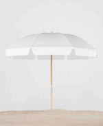 Frankford Avalon 7.5 Foot Octagon Fiberglass Beach Umbrella – Manual Lift, Marine Grade Acrylic - Outdoorsiness