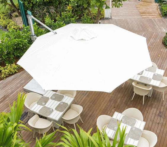 Frankford Eclipse 13 Foot Octagon Cantilever Umbrella – Commercial Crank Lift - Outdoorsiness