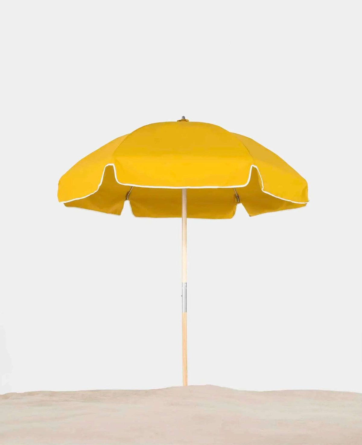 Frankford Emerald Beach Ash wood 6.5 Foot Wide Hexagon Manual Lift Umbrella - Outdoorsiness
