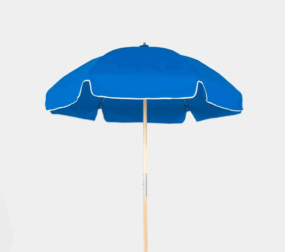Frankford Emerald Beach Ash wood 6.5 Foot Wide Hexagon Manual Lift Umbrella - Outdoorsiness