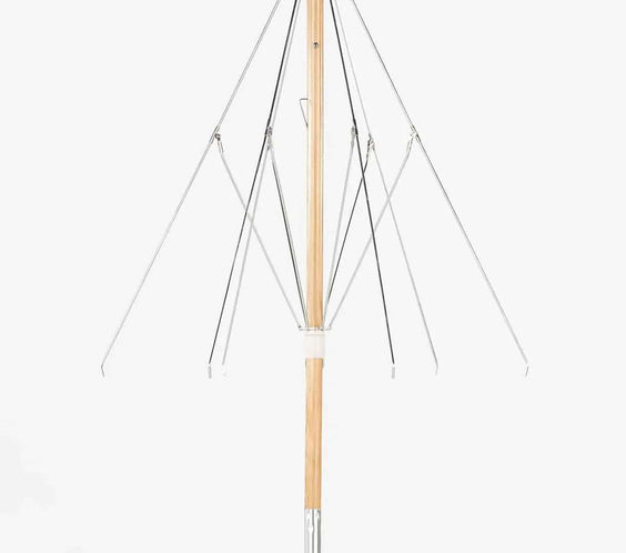 Frankford Emerald Beach Ash wood 6.5 Foot Wide Hexagon Manual Lift Umbrella - Outdoorsiness