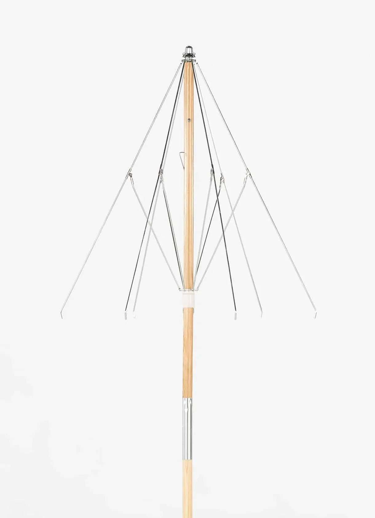 Frankford Emerald Beach Ash wood 6.5 Foot Wide Hexagon Manual Lift Umbrella - Outdoorsiness