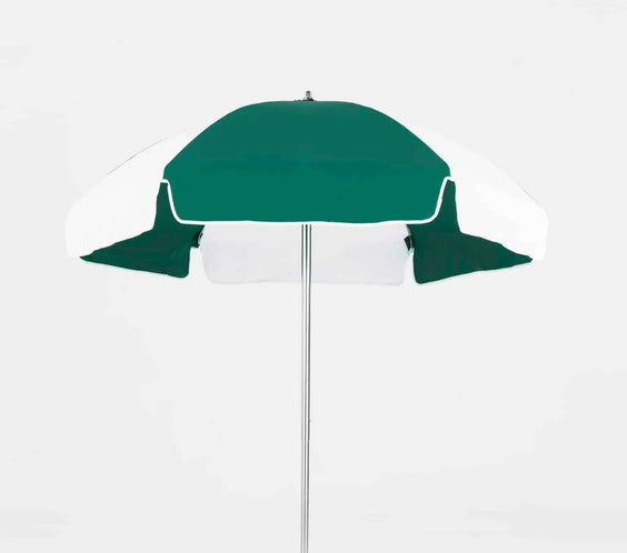 Frankford Emerald Coast 6.5 Foot Hexagon Aluminum Beach Umbrella – Manual Lift, Silver Anodized - Outdoorsiness