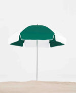 Frankford Emerald Coast 6.5 Foot Hexagon Aluminum Beach Umbrella – Manual Lift, Silver Anodized - Outdoorsiness