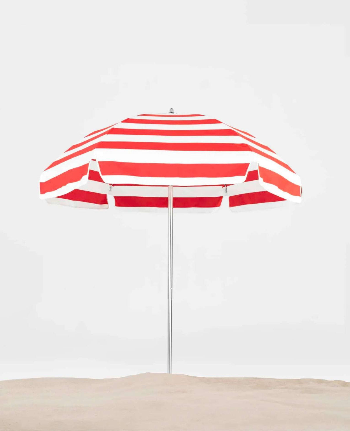 Frankford Emerald Coast 6.5 Foot Hexagon Aluminum Beach Umbrella – Manual Lift, Silver Anodized - Outdoorsiness