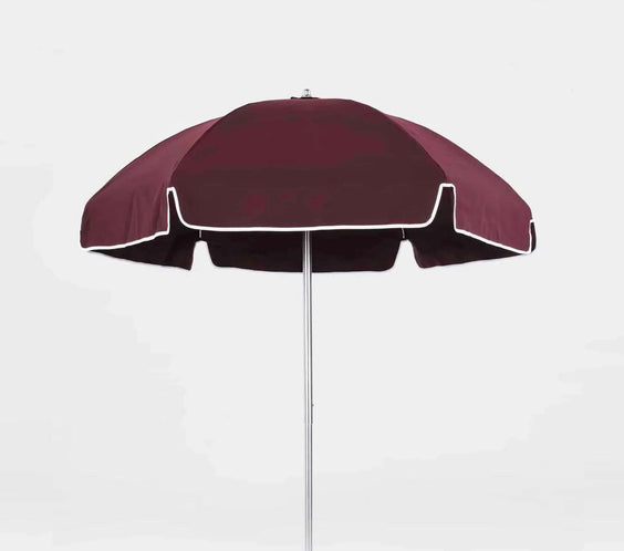 Frankford Emerald Coast 6.5 Foot Hexagon Aluminum Beach Umbrella – Manual Lift, Silver Anodized - Outdoorsiness