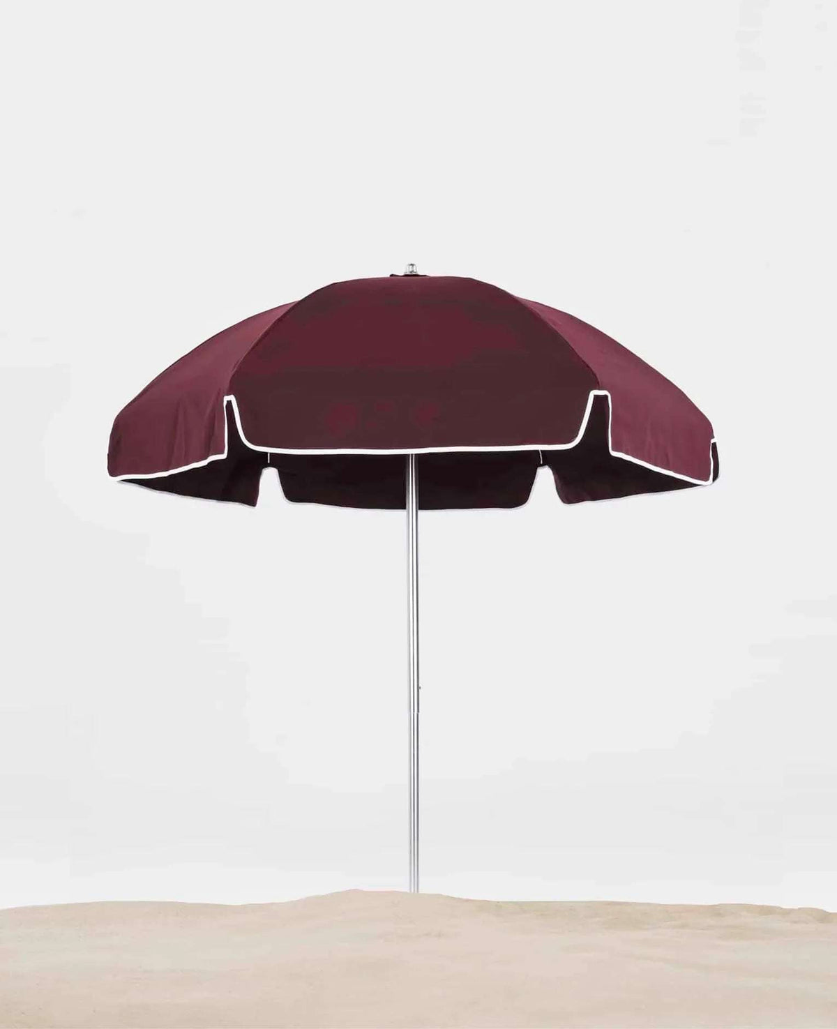 Frankford Emerald Coast 6.5 Foot Hexagon Aluminum Beach Umbrella – Manual Lift, Silver Anodized - Outdoorsiness