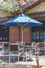 Frankford Greenwich 9 Foot Octagon Aluminum Market Patio Umbrella – Crank Lift - Outdoorsiness