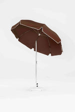 Frankford Laurel 7.5 Foot Octagon Steel Silver Anodized Market Umbrella – Auto Tilt - Outdoorsiness