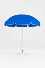 Frankford Laurel 7.5 Foot Octagon Steel Silver Anodized Market Umbrella – Manual Lift, No Tilt - Outdoorsiness